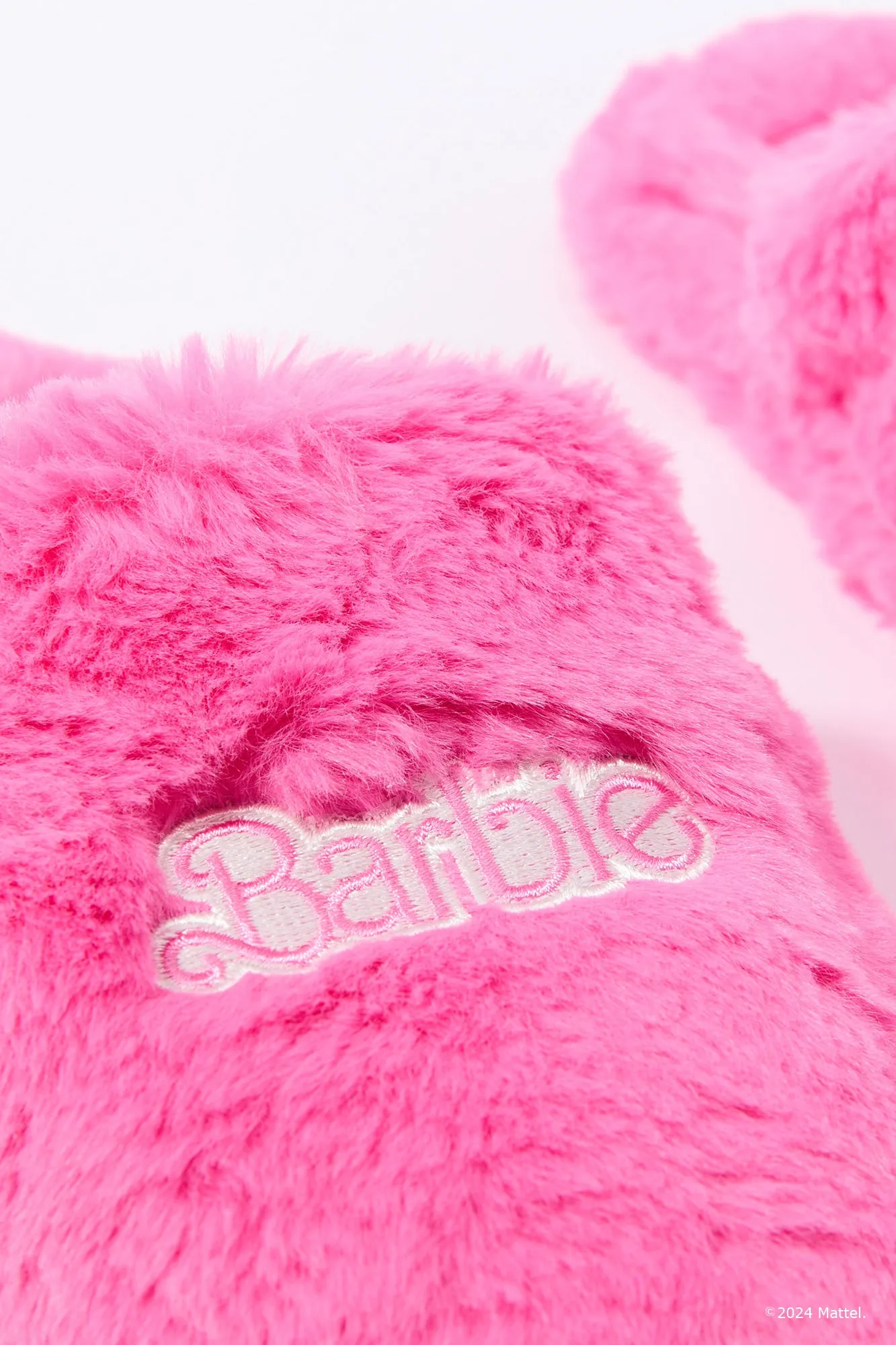 Barbie™ Embroidered Faux Fur Slippers