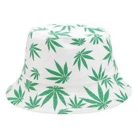Classic White Cannabis Bucket Hat