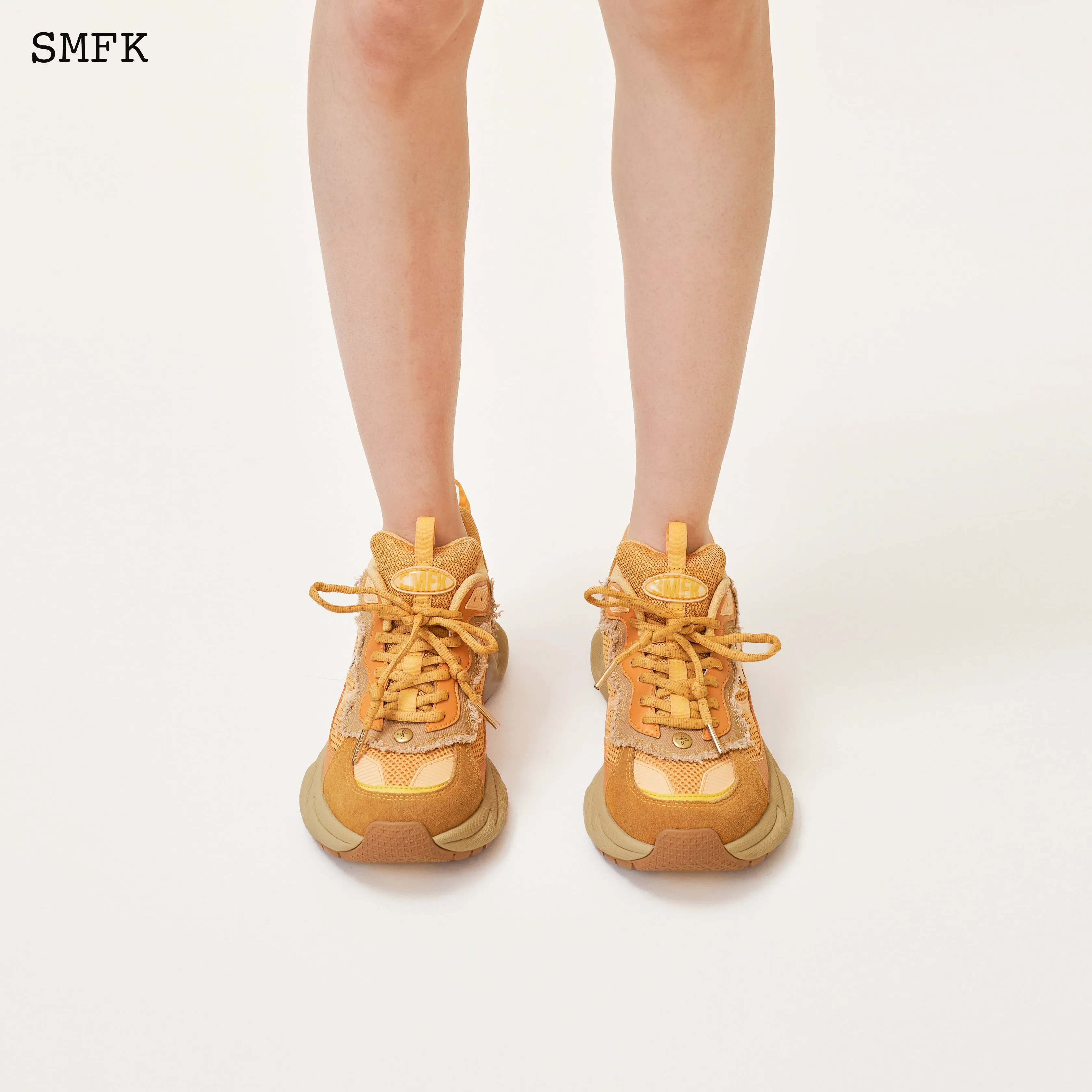 Compass Wave Retro Jogging Shoes In Brown