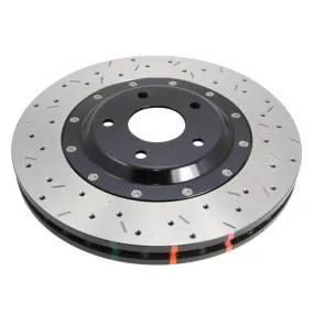 DBA 09  Nissan GTR R-35 Front Drilled & Slotted 5000 Series 2 Piece Rotor Assembled w/ Black Hat (Av