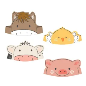 Farm Party Crown Hats 8ct