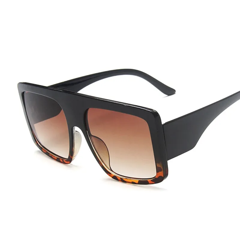 Fashion Square Sunglasses, Oversized Big Frame Designer Gradient Shades