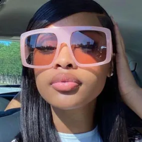 Fashion Square Sunglasses, Oversized Big Frame Designer Gradient Shades