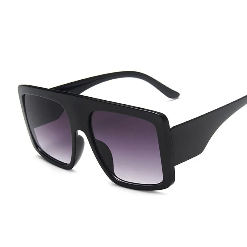 Fashion Square Sunglasses, Oversized Big Frame Designer Gradient Shades
