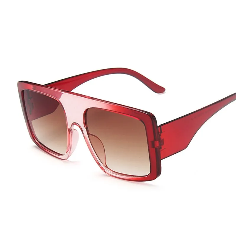 Fashion Square Sunglasses, Oversized Big Frame Designer Gradient Shades