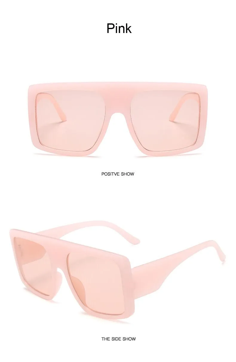 Fashion Square Sunglasses, Oversized Big Frame Designer Gradient Shades