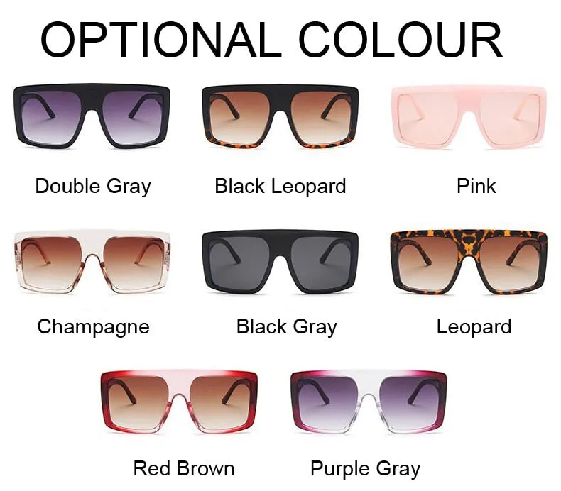 Fashion Square Sunglasses, Oversized Big Frame Designer Gradient Shades