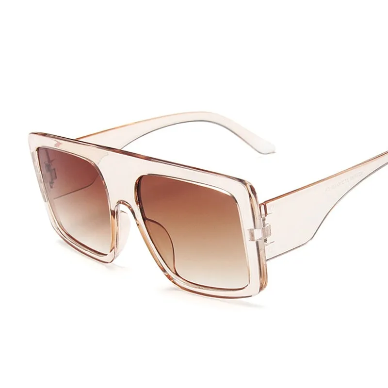 Fashion Square Sunglasses, Oversized Big Frame Designer Gradient Shades
