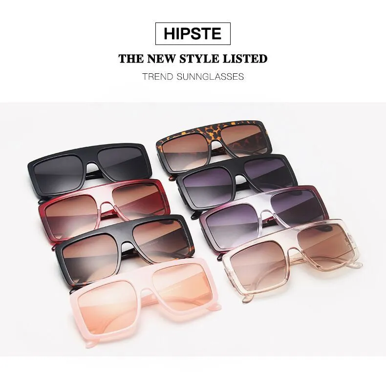 Fashion Square Sunglasses, Oversized Big Frame Designer Gradient Shades