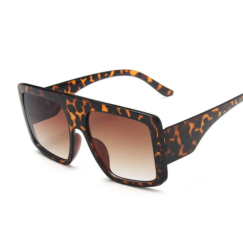 Fashion Square Sunglasses, Oversized Big Frame Designer Gradient Shades