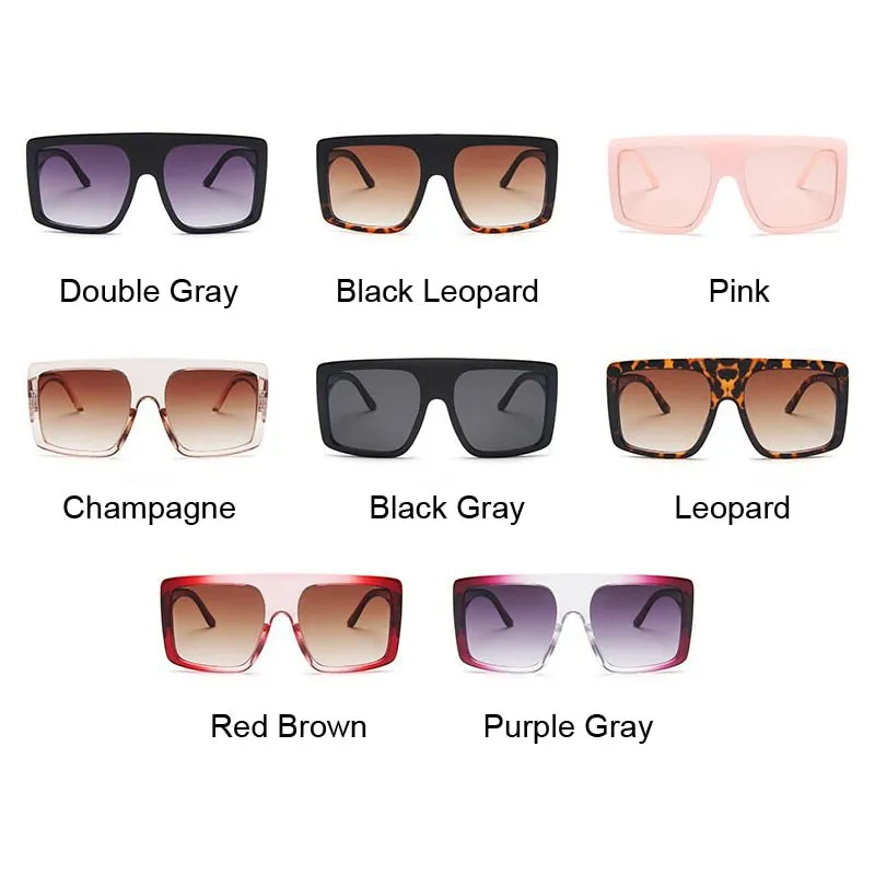 Fashion Square Sunglasses, Oversized Big Frame Designer Gradient Shades