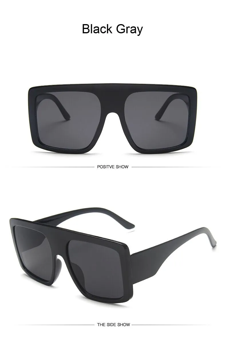 Fashion Square Sunglasses, Oversized Big Frame Designer Gradient Shades