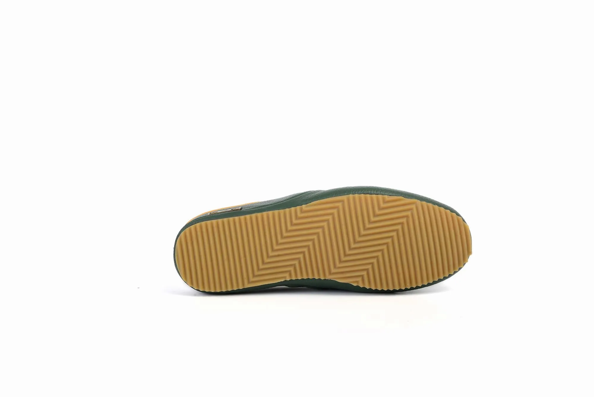 FOOT FEDERATION MOC-TOE MEN'S LEATHER SLIPPER GREEN