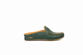FOOT FEDERATION MOC-TOE MEN'S LEATHER SLIPPER GREEN