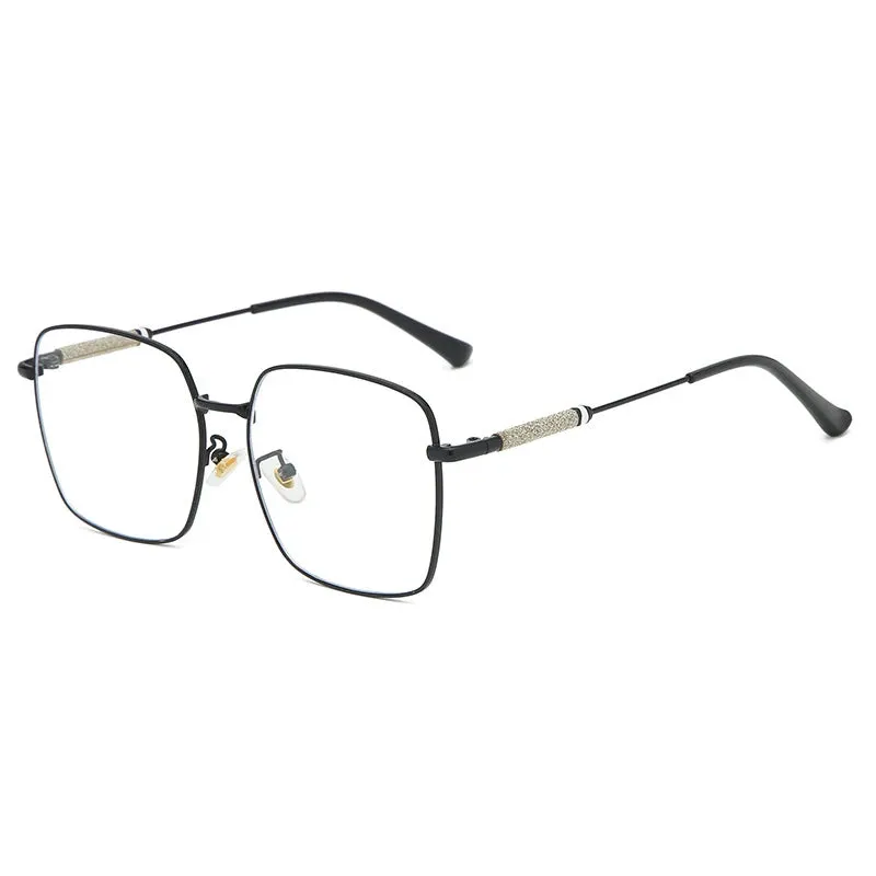 Kocolior Mens Full Rim Large Square Alloy Reading Glasses 8960