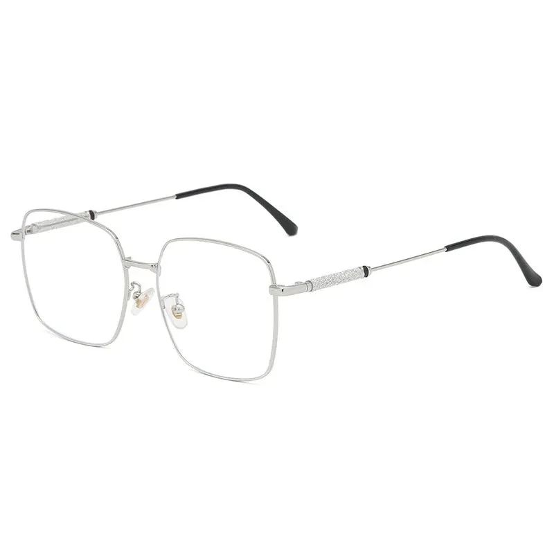 Kocolior Mens Full Rim Large Square Alloy Reading Glasses 8960