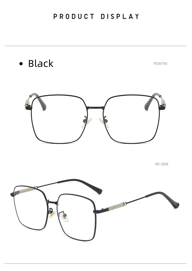 Kocolior Mens Full Rim Large Square Alloy Reading Glasses 8960