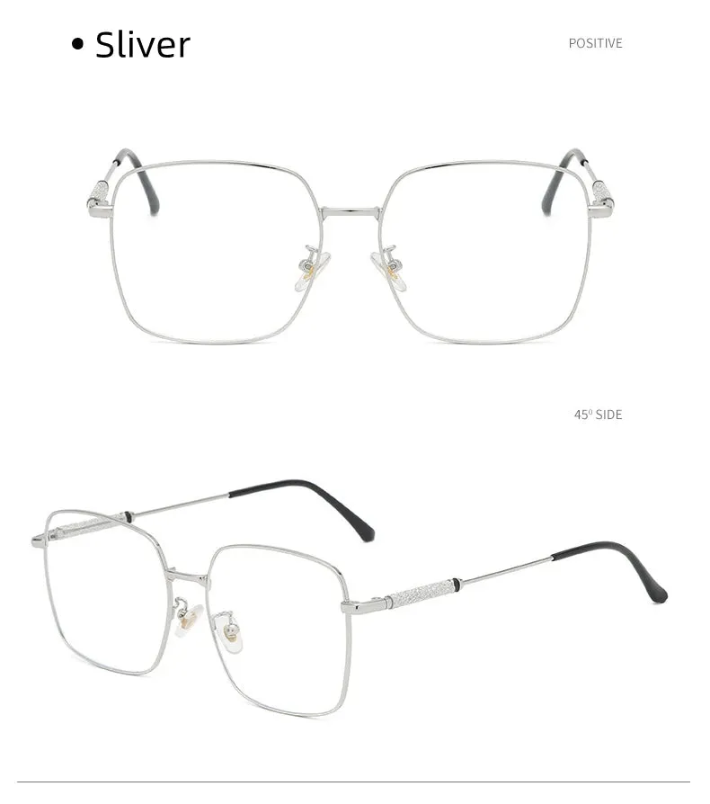 Kocolior Mens Full Rim Large Square Alloy Reading Glasses 8960