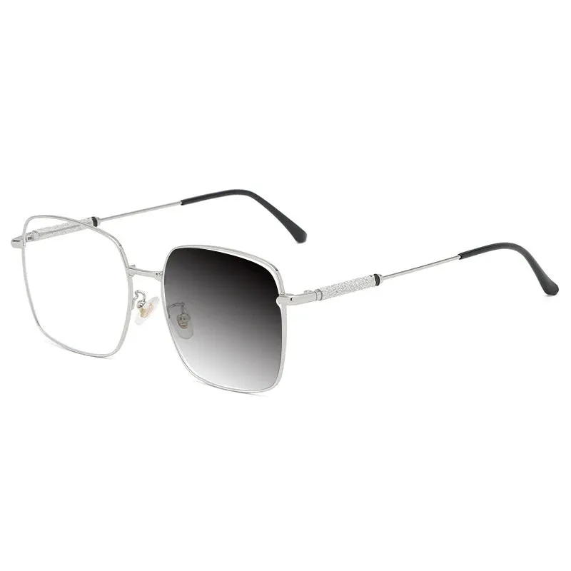 Kocolior Mens Full Rim Large Square Alloy Reading Glasses 8960