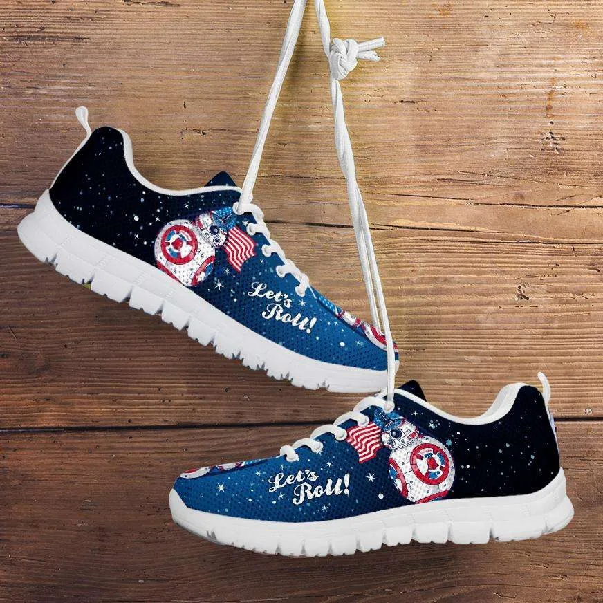 Lets Roll! Streaming American Flag - Patriotic Droids BB-8 Roll Running Shoes