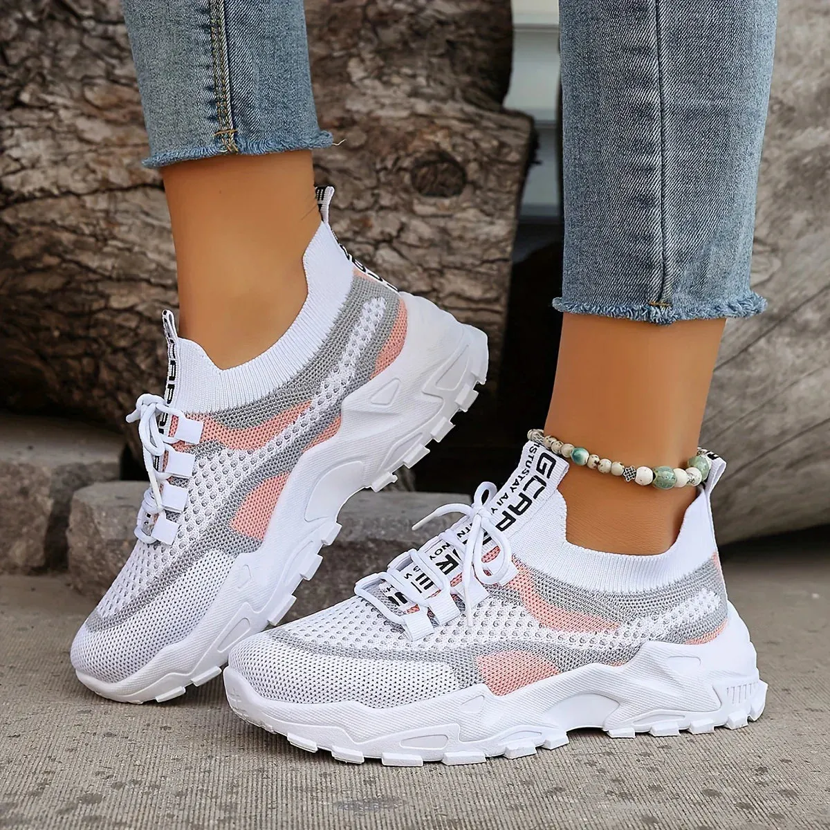 ORTHOPEDIC BREATHABLE LACE UP MESH SNEAKERS