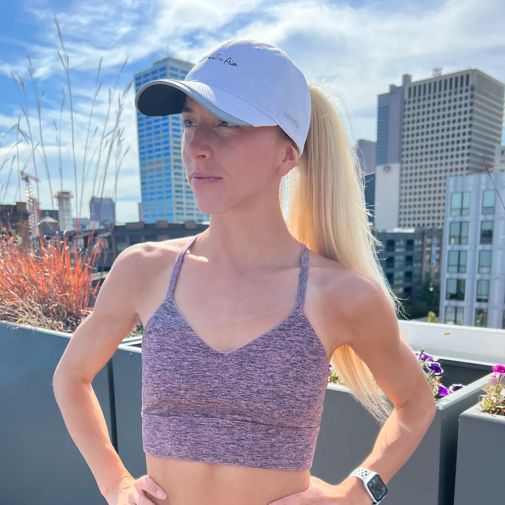 Run With Aim Performance Ponytail Cap