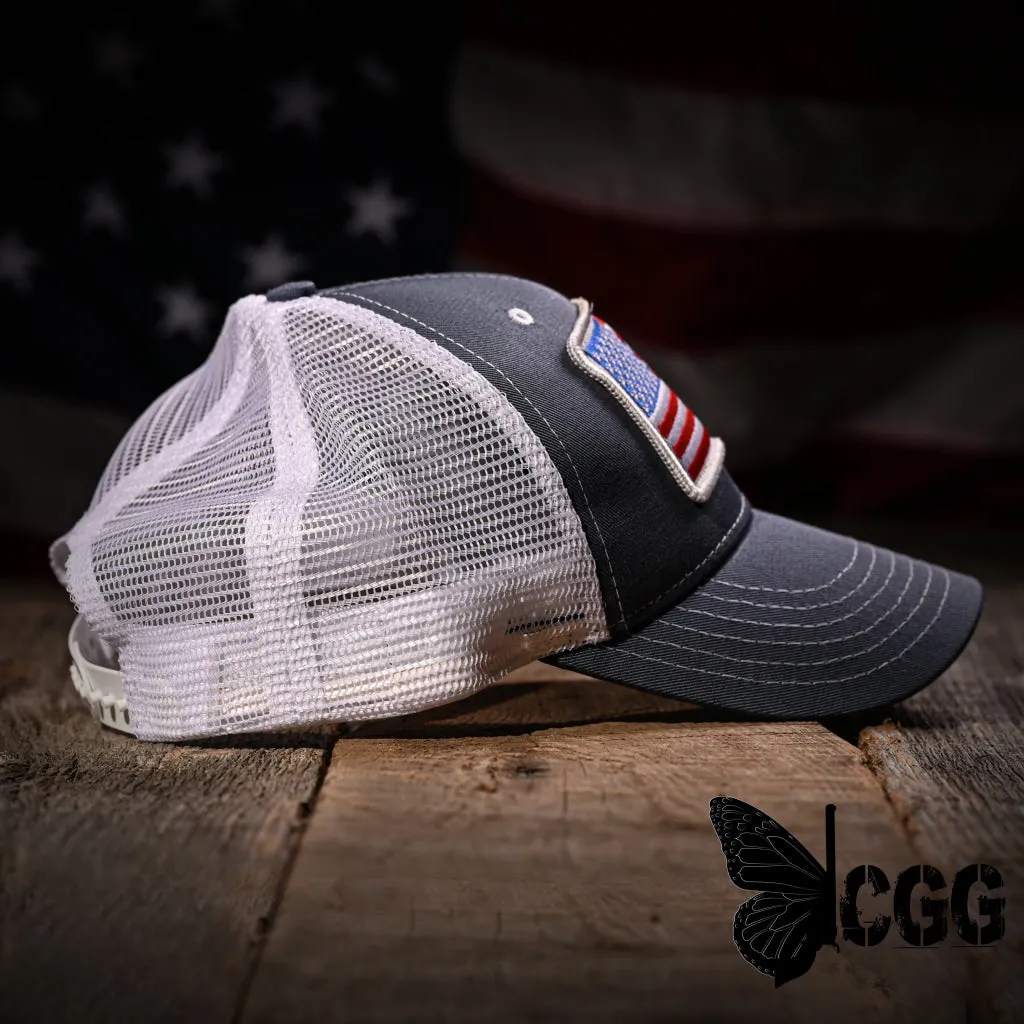 Slate & White Mesh-Back Trucker Hat