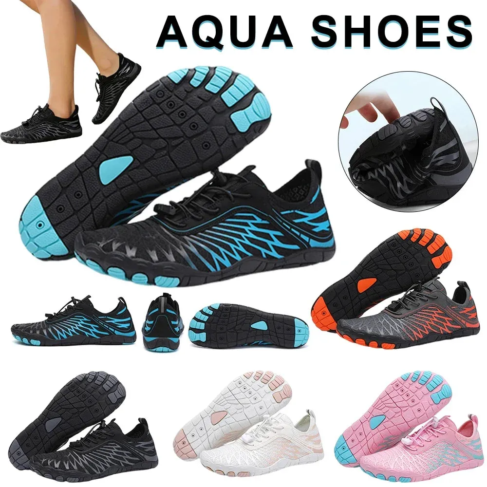 Swim Shoes Biking Aqua Shoes – Breathable Lace-Up Diving Sneakers for Men & Unisex