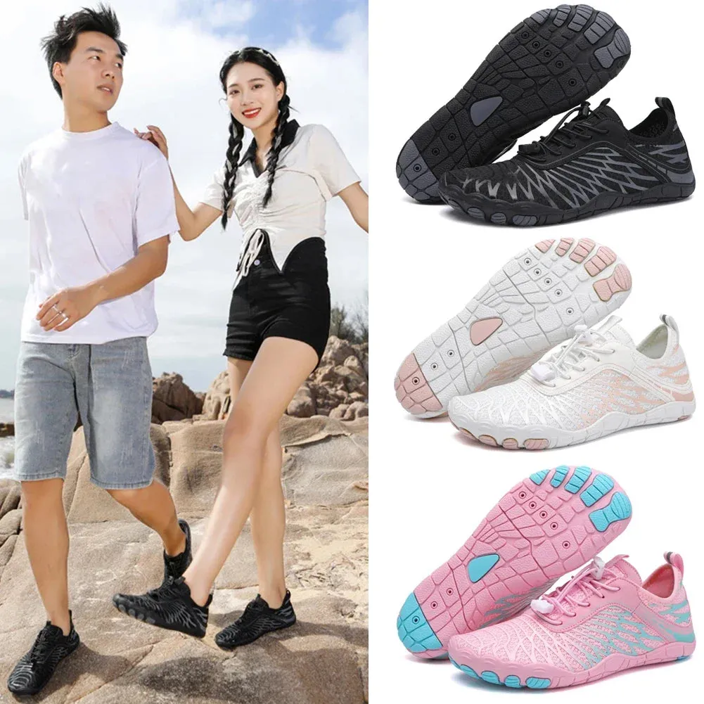 Swim Shoes Biking Aqua Shoes – Breathable Lace-Up Diving Sneakers for Men & Unisex