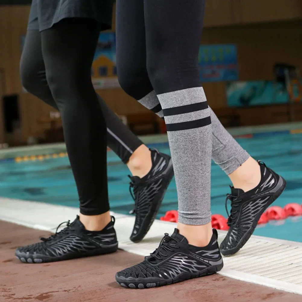 Swim Shoes Biking Aqua Shoes – Breathable Lace-Up Diving Sneakers for Men & Unisex