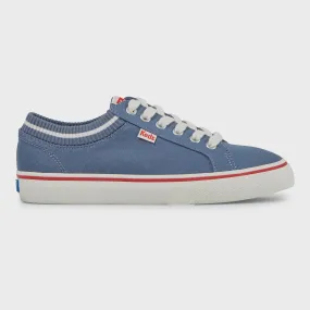Women's Jump Kick Knit Collar Canvas Navy/White